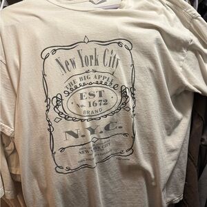 Cream Short Sleeve Tee with Vintage NYC Graphic